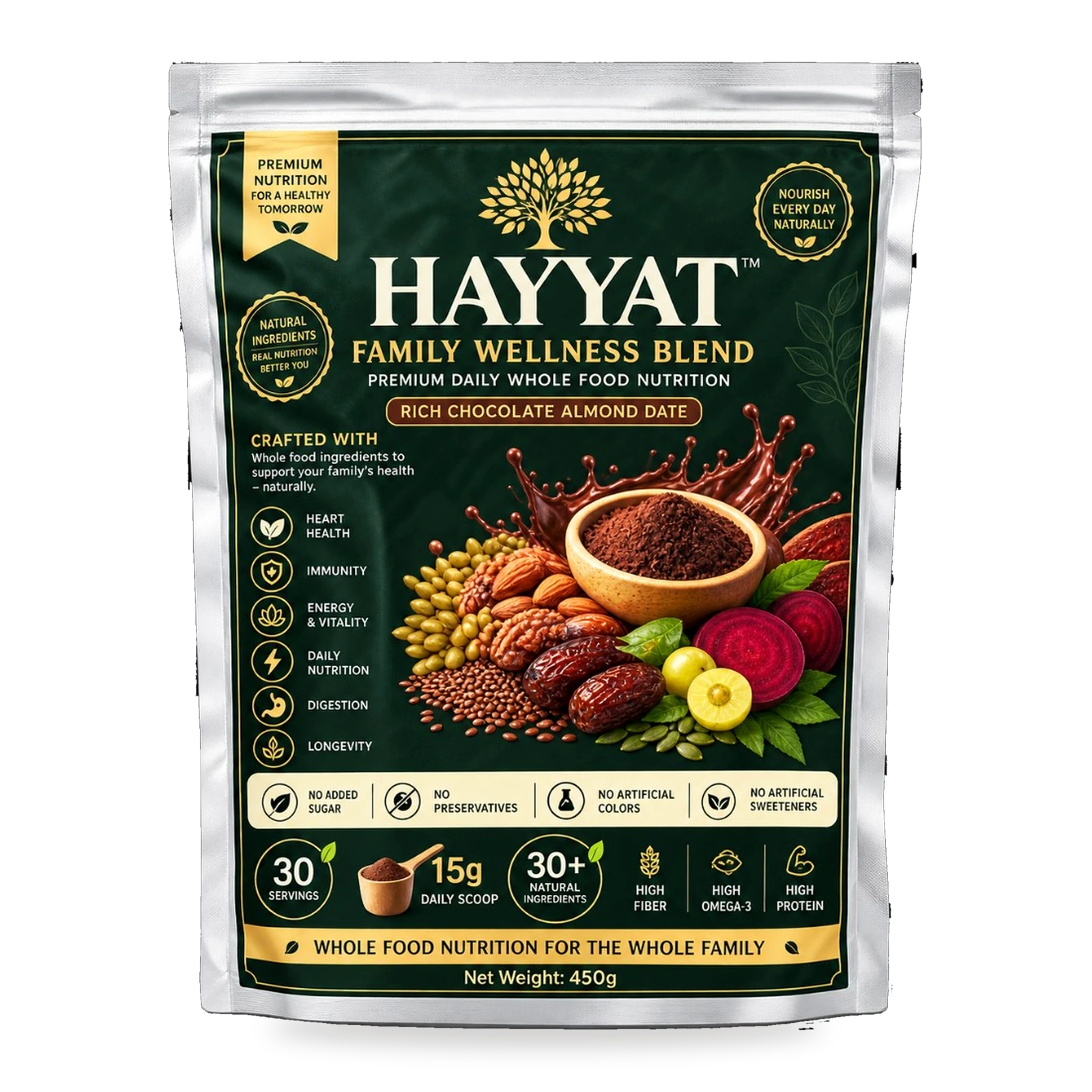 HAYYAT Wellness Blend — Rich Chocolate Almond Date